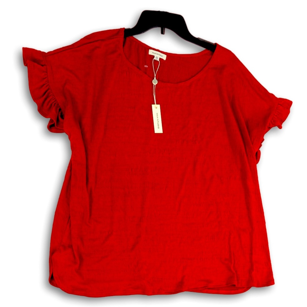 Max Studio short sleeve ruffle sleeve top